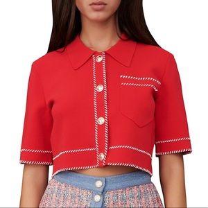 NWT Maje Moss Cropped Cardigan Top